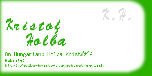 kristof holba business card